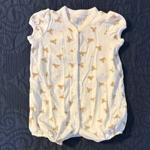 Ralph Lauren White Baby Romper with Yellow & Pink Teddy Prints